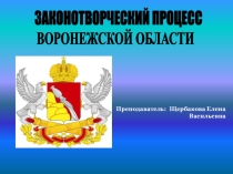 Презентация по теории государства и права Стадии законотворчества (на примере Воронежской области)