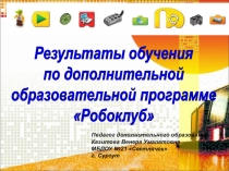 Отчёт на общем родительском собрании о проделанной работе за год по дополнительной общеразвивающей программе Робототехника