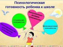 Презентация по психологии Психологическая готовность ребёнка к школе