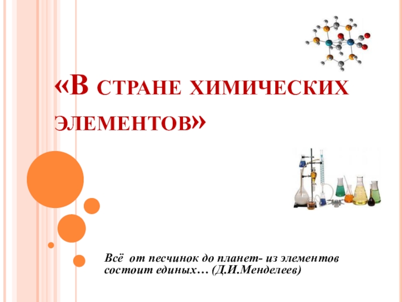 Презентация Презентация к внеклассному мероприятию по химии В стране химических элементов