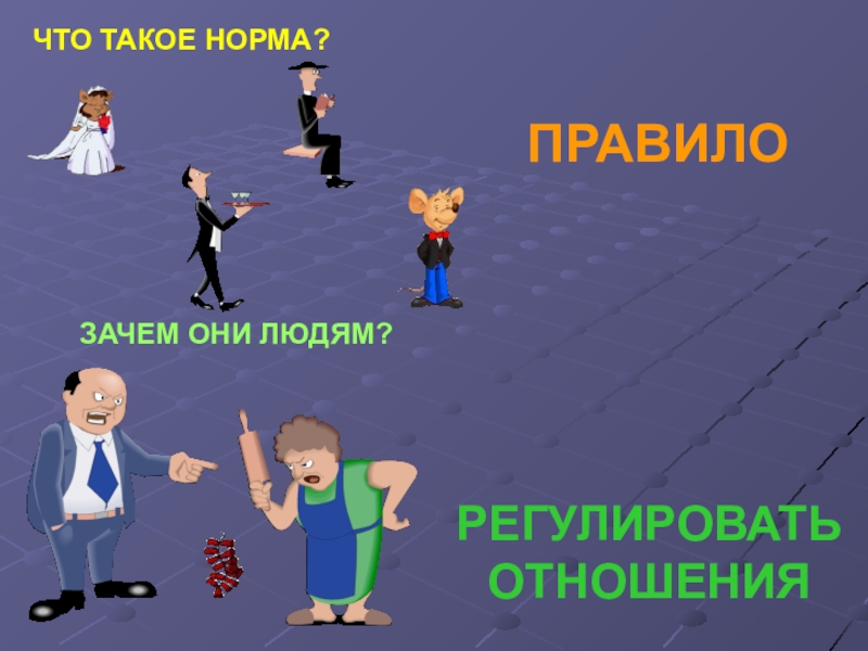 Презентация по обществознанию на тему Право и труд (9 класс) ЧТО ТАКОЕ НОРМА?ЗАЧЕМ ОНИ ЛЮДЯМ?ПРАВИЛОРЕГУЛИРОВАТЬ ОТНОШЕНИЯ ЧТО ТАКОЕ НОРМА?ЗАЧЕМ ОНИ ЛЮДЯМ?ПРАВИЛОРЕГУЛИРОВАТЬ ОТНОШЕНИЯ