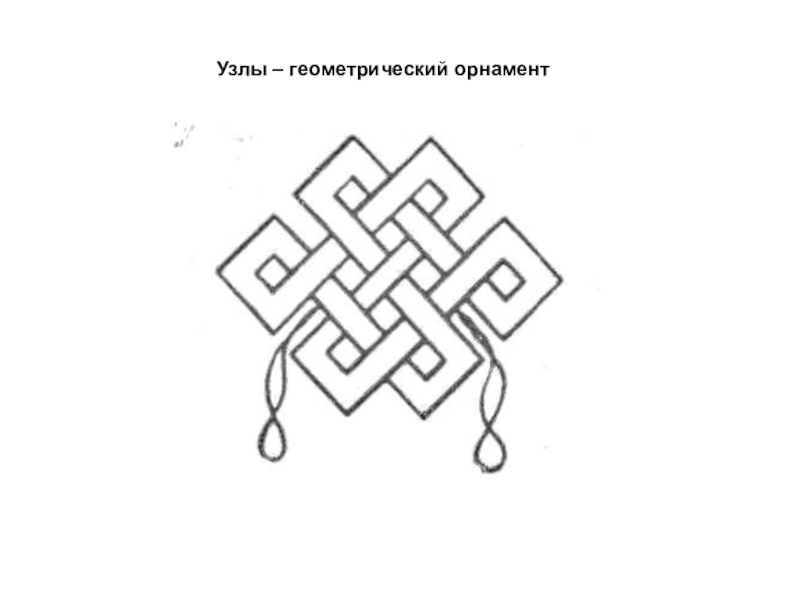 Презентация к уроку на тему: Национальная калмыцкая вышивка. Узлы – геометрический орнамент Узлы – геометрический орнамент