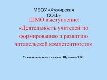 Презентация к выступлению на МО  Читательская компетентность
