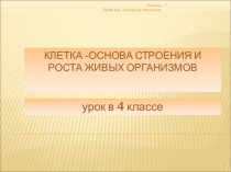 Презентация Клетка 4 класс Занков