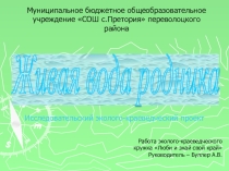 Презентация по краеведению Живая вода родника