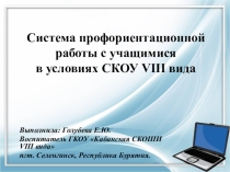 Система профориентационной работы с учащимися в условиях СКОУ VIII вида.