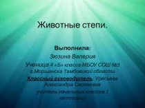 Животные степи  4 класс