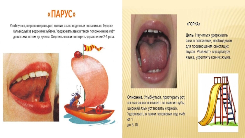 Артикуляционная гимнастика парус в картинках