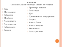 Урок биологии 10 класс тема Обмен веществ и энергии в клетке