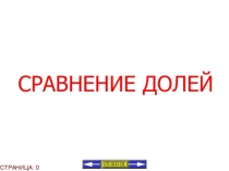 Презентация по математикеСравнение долей(4 класс)