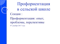 Профориентация в сельской школе