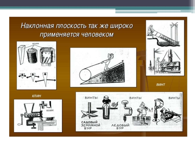 Рассмотрите рисунки укажите на них простые механизмы известные вам