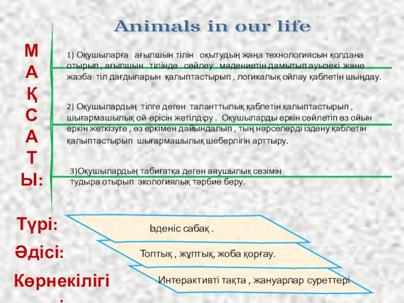 Презентация Animals in our life (7 класс)
