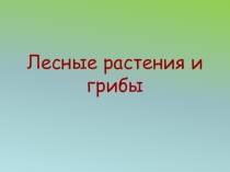 Презентация по окружающему миру на тему :  Лесные растения (2класс)