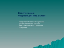 Презентация по окружающему миру на тему В гости к осени (2 класс)