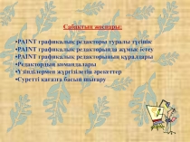 PAINT графикалық редакторы туралы мәлімет