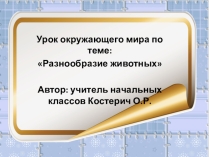 Презентация по окружающему миру Разнообразие животных 2 класс
