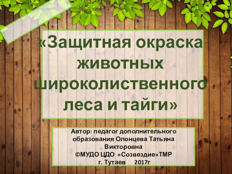 Презентация Презентация Защитная окраска животных тайги и широколиственного леса (дошкольникам)