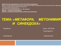 Презентация по русскому языку  Метафора, метонимия, синекдоха